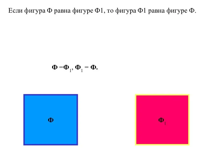 Если фигура Ф равна фигуре Ф1, то фигура Ф1 равна фигуре Ф.