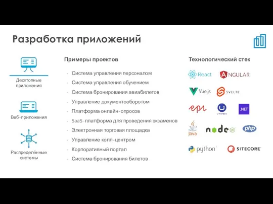 Веб-приложения Распределённые системы Десктопные приложения Система управления персоналом Система управления обучением Система