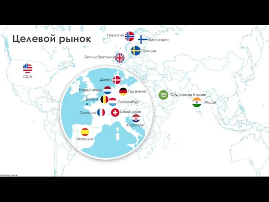США Великобритания Норвегия Швеция Финляндия Саудовская Аравия Индия Целевой рынок