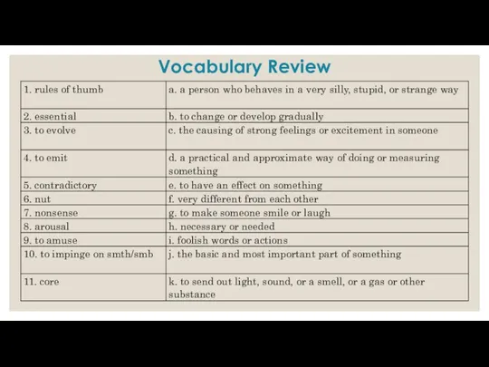 Vocabulary Review