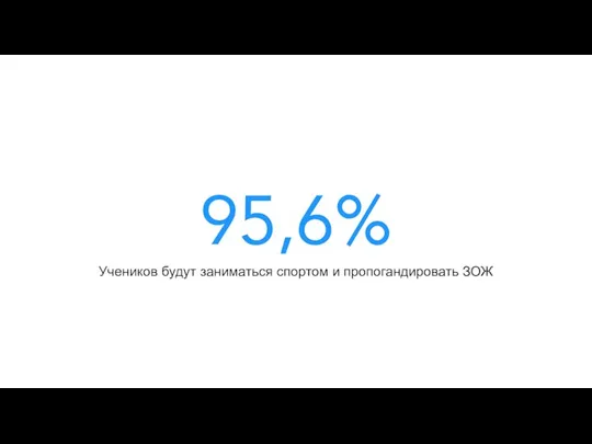 95,6% Учеников будут заниматься спортом и пропогандировать ЗОЖ