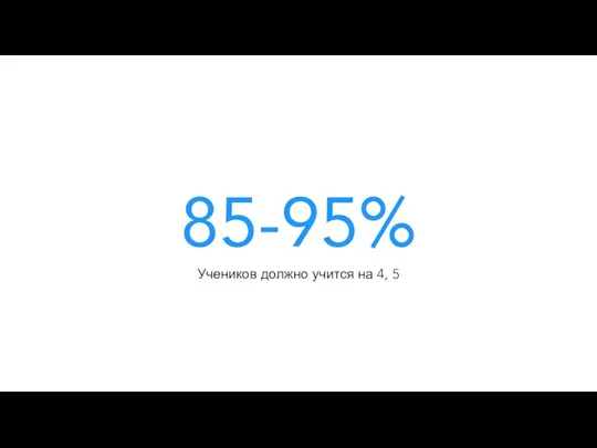 85-95% Учеников должно учится на 4, 5