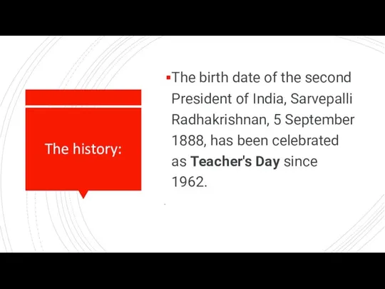 The history: The birth date of the second President of India, Sarvepalli