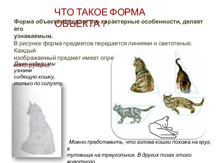 ЧТО ТАКОЕ ФОРМА ОБЪЕКТА ? Форма объекта передает его характерные особенности, делает