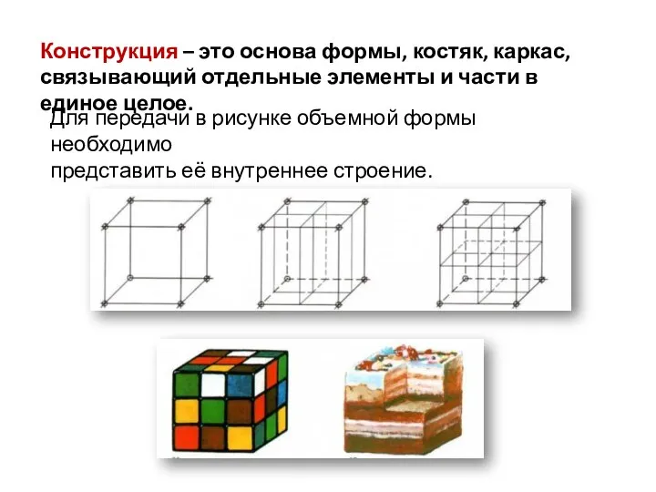 Конструкция – это основа формы, костяк, каркас, связывающий отдельные элементы и части