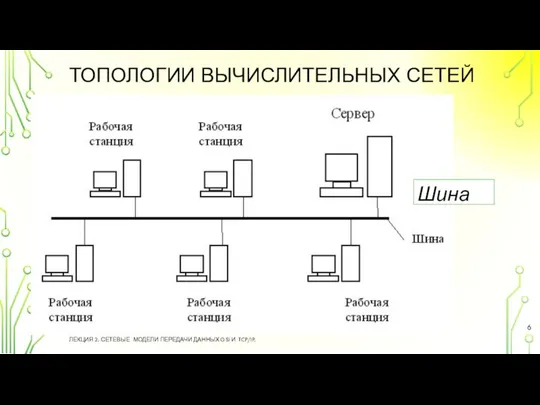 ТОПОЛОГИИ ВЫЧИСЛИТЕЛЬНЫХ СЕТЕЙ ЛЕКЦИЯ 2. СЕТЕВЫЕ МОДЕЛИ ПЕРЕДАЧИ ДАННЫХ OSI И TCP/IP. Шина