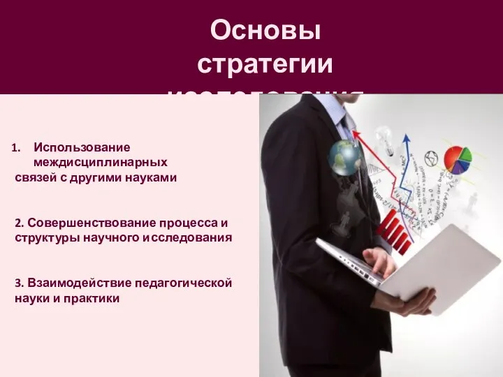 Основы стратегии исследования Использование междисциплинарных связей с другими науками 2. Совершенствование процесса