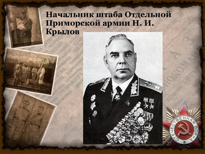 Начальник штаба Отдельной Приморской армии Н. И. Крылов