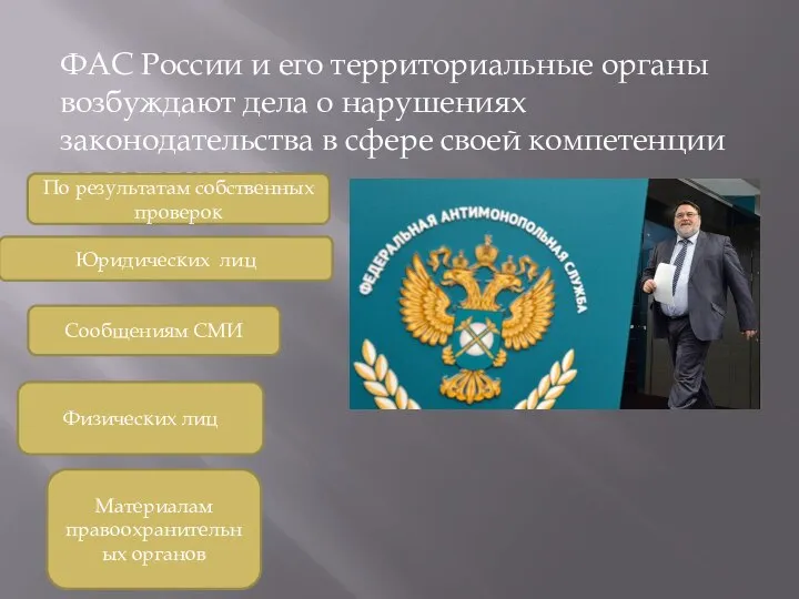 ФАС России и его территориальные органы возбуждают дела о нарушениях законодательства в