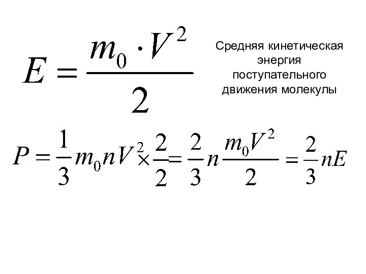 Средняя кинетическая энергия поступательного движения молекулы