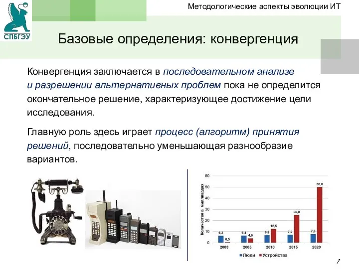 Конвергенция заключается в последовательном анализе и разрешении альтернативных проблем пока не определится