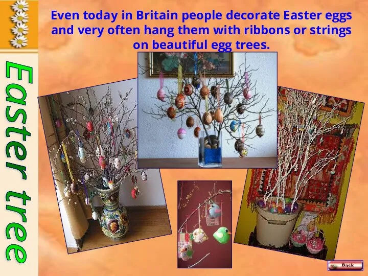 Even today in Britain people decorate Easter eggs and very often hang