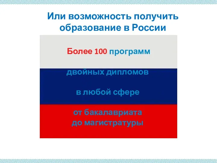 Или возможность получить образование в России Более 100 программ двойных дипломов в