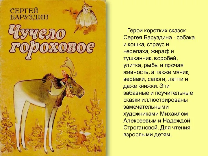 Герои коротких сказок Сергея Баруздина - собака и кошка, страус и черепаха,