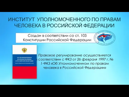 ИНСТИТУТ УПОЛНОМОЧЕННОГО ПО ПРАВАМ ЧЕЛОВЕКА В РОССИЙСКОЙ ФЕДЕРАЦИИ