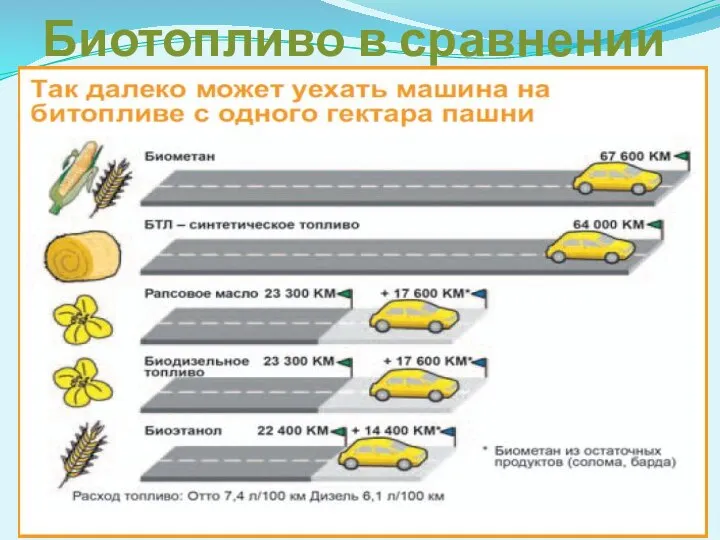 Биотопливо в сравнении