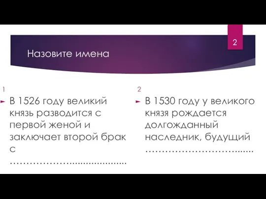 Назовите имена 1 В 1526 году великий князь разводится с первой женой