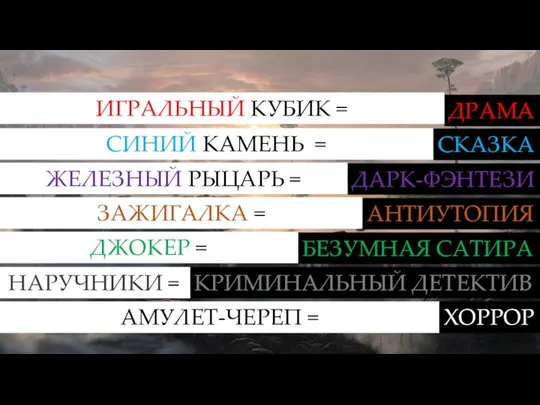 ДРАМА СКАЗКА ДАРК-ФЭНТЕЗИ АНТИУТОПИЯ КРИМИНАЛЬНЫЙ ДЕТЕКТИВ ХОРРОР БЕЗУМНАЯ САТИРА СИНИЙ КАМЕНЬ =