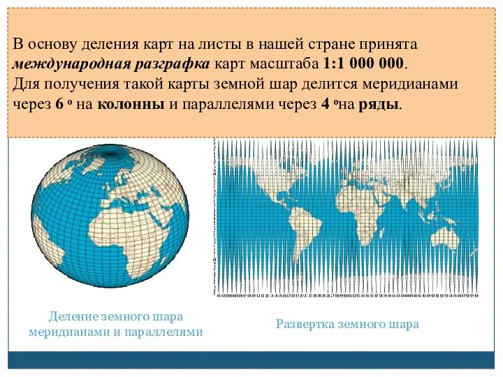 В основу деления карт на листы в нашей стране принята международная разграфка