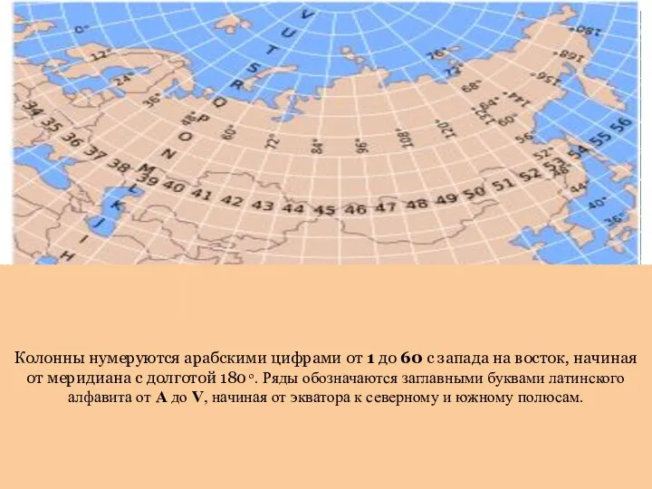 Колонны нумеруются арабскими цифрами от 1 до 60 с запада на восток,