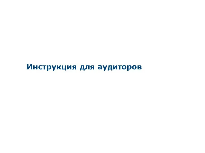 Инструкция для аудиторов