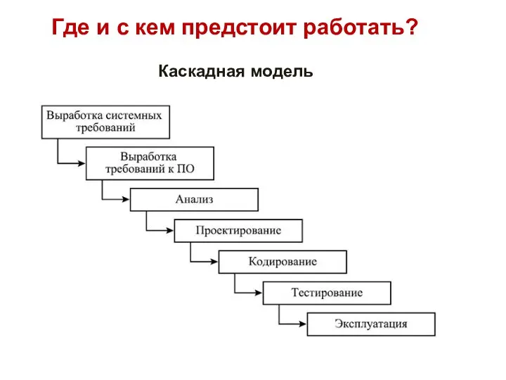 Где и с кем предстоит работать? Каскадная модель