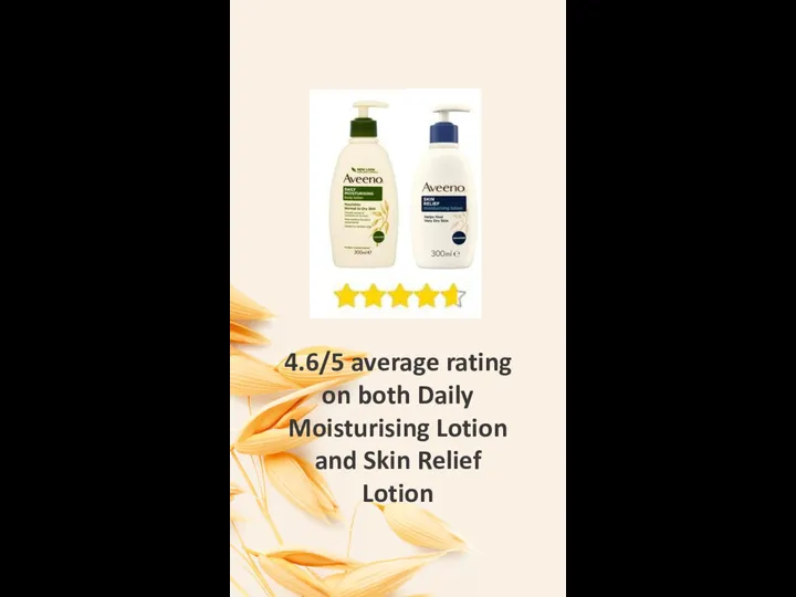 4.6/5 average rating on both Daily Moisturising Lotion and Skin Relief Lotion