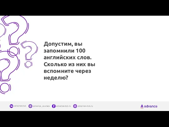 Допустим, вы запомнили 100 английских слов. Сколько из них вы вспомните через неделю?