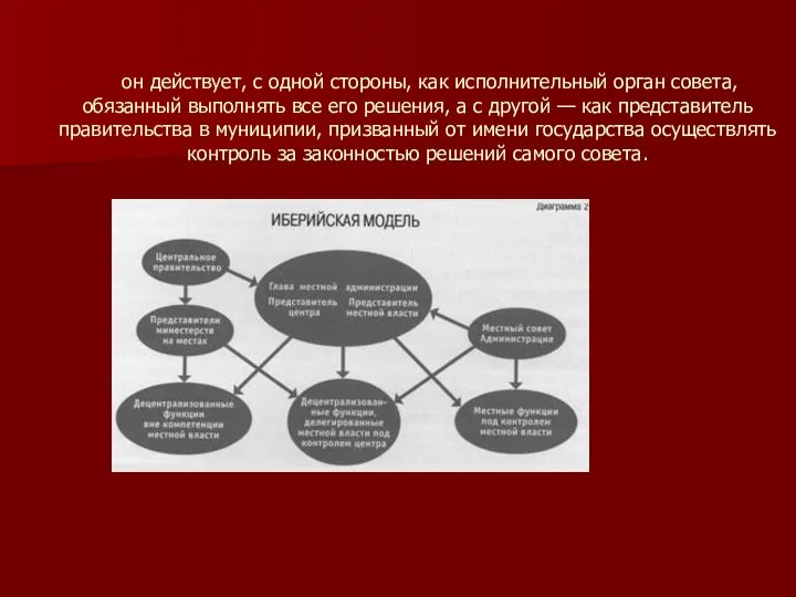 он действует, с одной стороны, как исполнительный орган совета, обязанный выполнять все