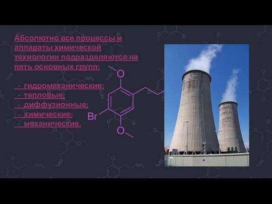 Абсолютно все процессы и аппараты химической технологии подразделяются на пять основных групп: