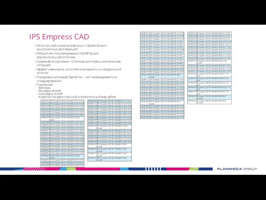 IPS Empress CAD 20-ти летний клинический опыт с более 40 млн. выполненных