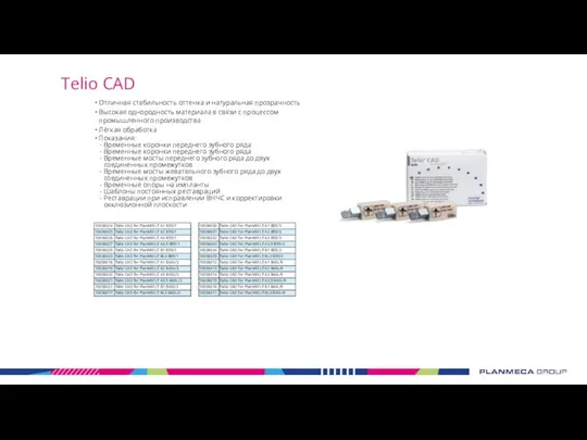 Telio CAD Отличная стабильность оттенка и натуральная прозрачность Высокая однородность материала в