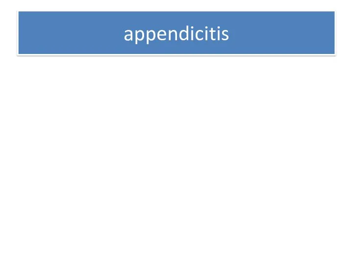 appendicitis