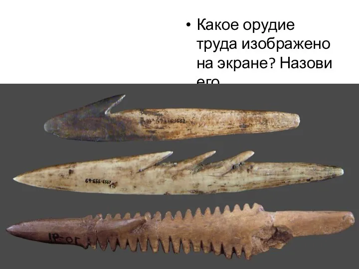 Какое орудие труда изображено на экране? Назови его.