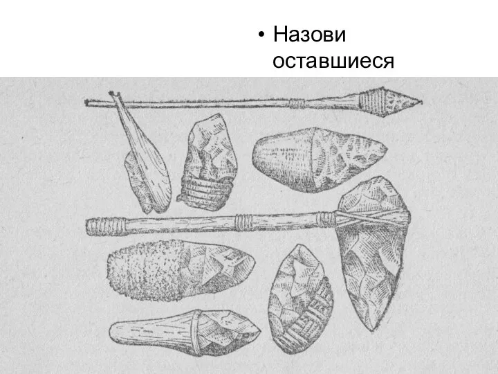 Назови оставшиеся орудия труда.