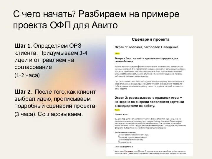 С чего начать? Разбираем на примере проекта ОФП для Авито Шаг 1.