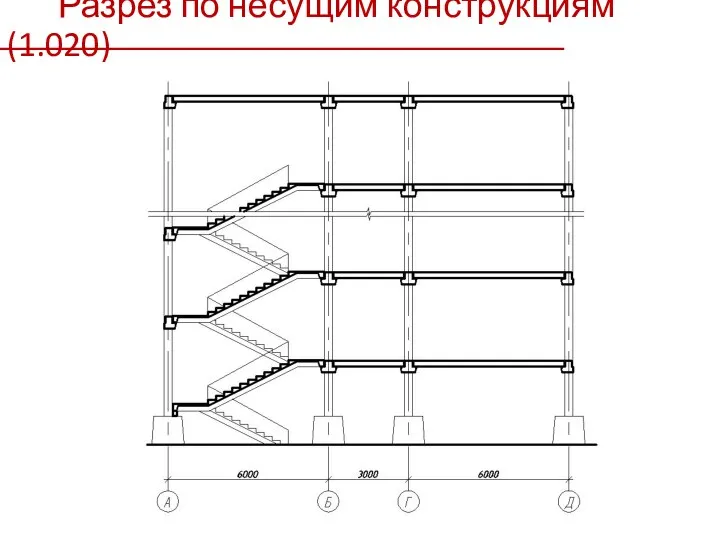 Разрез по несущим конструкциям (1.020)