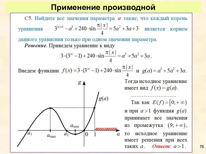 Применение производной