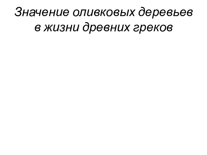 Значение оливковых деревьев в жизни древних греков