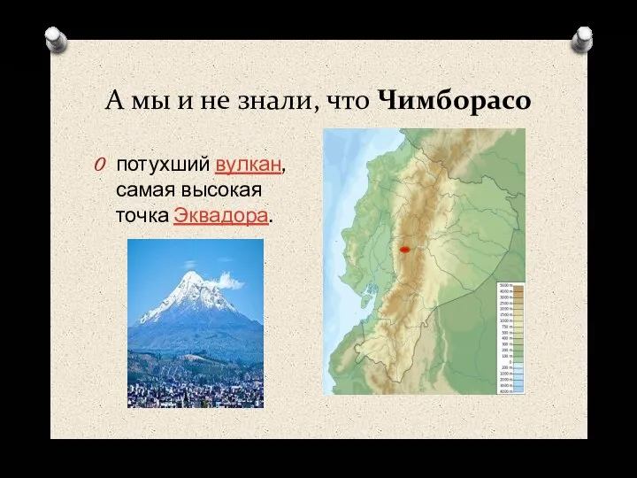А мы и не знали, что Чимборасо потухший вулкан, самая высокая точка Эквадора.