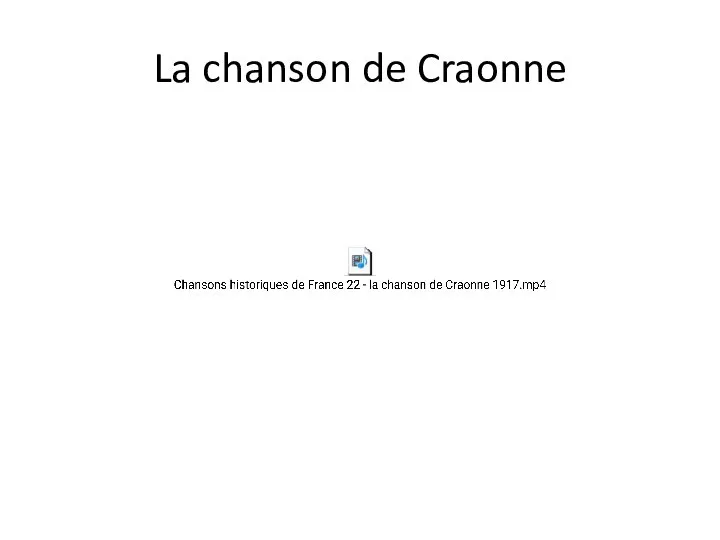 La chanson de Craonne