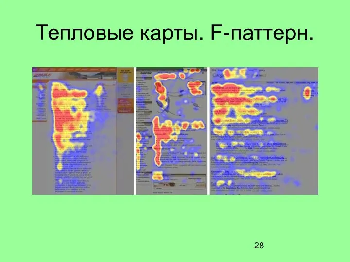 Тепловые карты. F-паттерн.