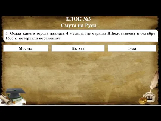 БЛОК №3 Смута на Руси Москва Калуга Тула 3. Осада какого города