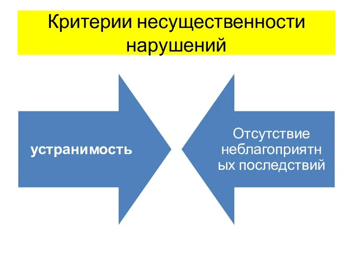 Критерии несущественности нарушений