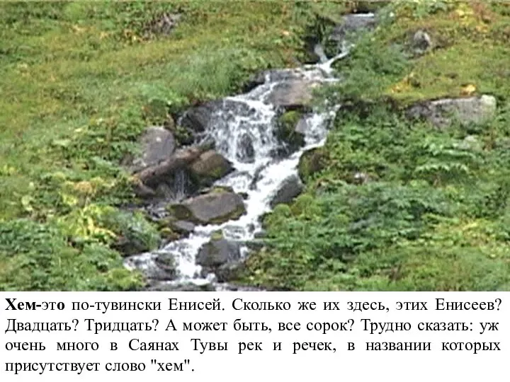 Хем-это по-тувински Енисей. Сколько же их здесь, этих Енисеев? Двадцать? Тридцать? А