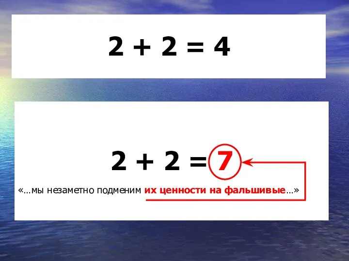 2 + 2 = 4 2 + 2 = 7 «…мы незаметно