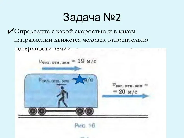 Задача №2 Определите с какой скоростью и в каком направлении движется человек относительно поверхности земли