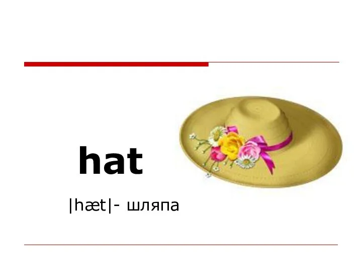 hat |hæt|- шляпа