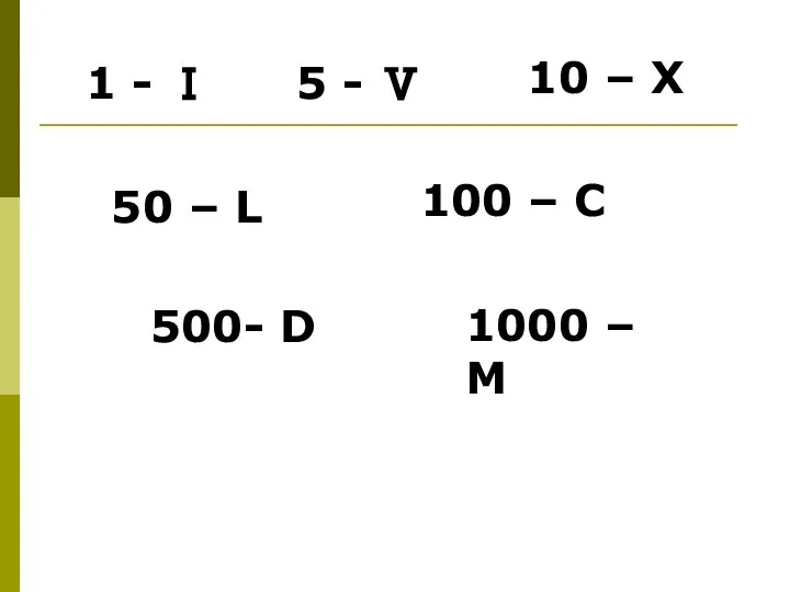 500- D 1 - Ⅰ 5 - Ⅴ 10 – X 50
