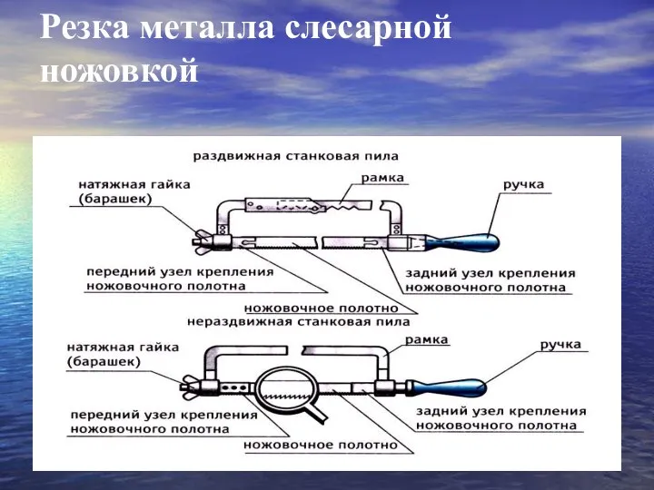 Резка металла слесарной ножовкой